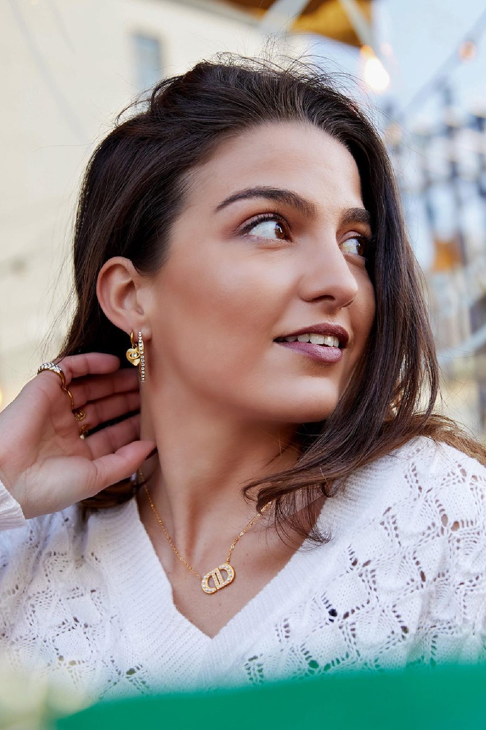 Boucles d'Oreilles Coeur Oeil Acier inoxydable Image3