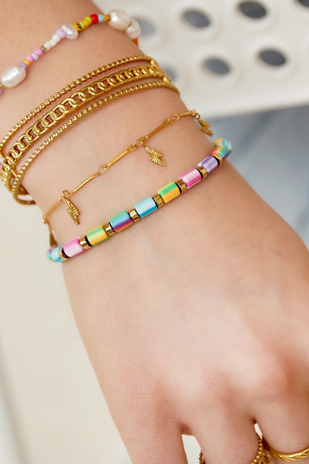 Bracelet lightning bolt Gold Color Stainless Steel Picture2