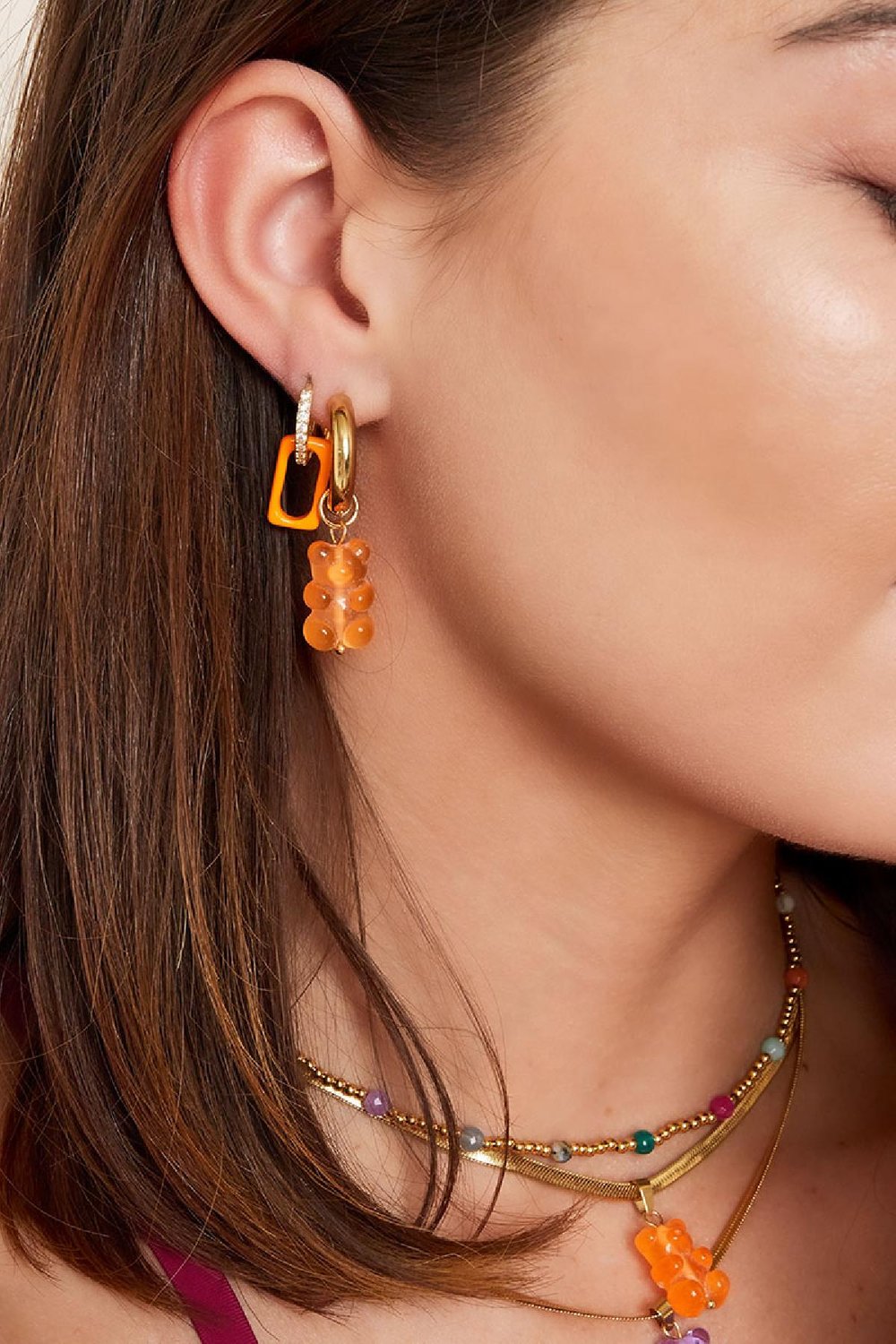 Earrings Gummy Bear Blue Stainless Steel Picture2