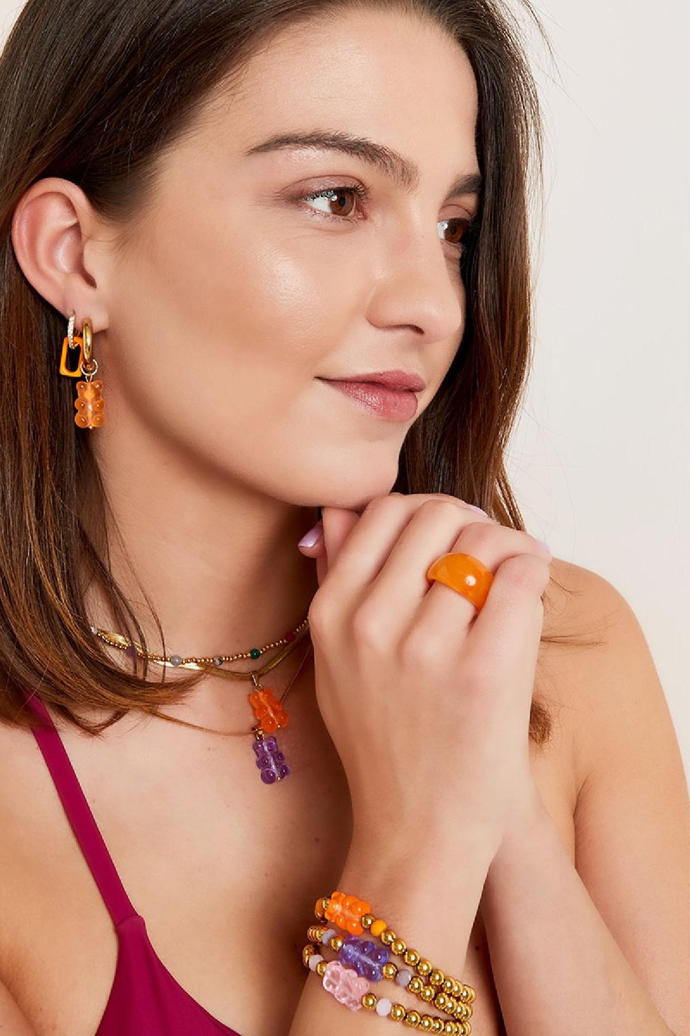 Earrings Gummy Bear Blue Stainless Steel Picture3