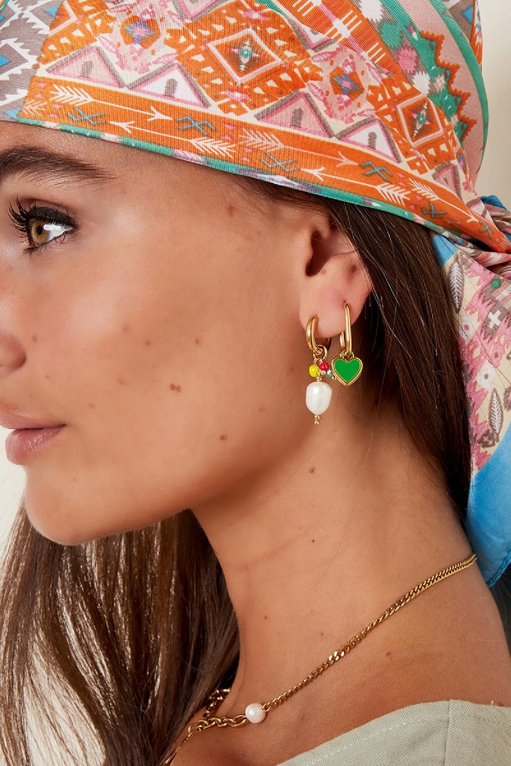 Coloured heart earrings Rose Stainless Steel Picture2