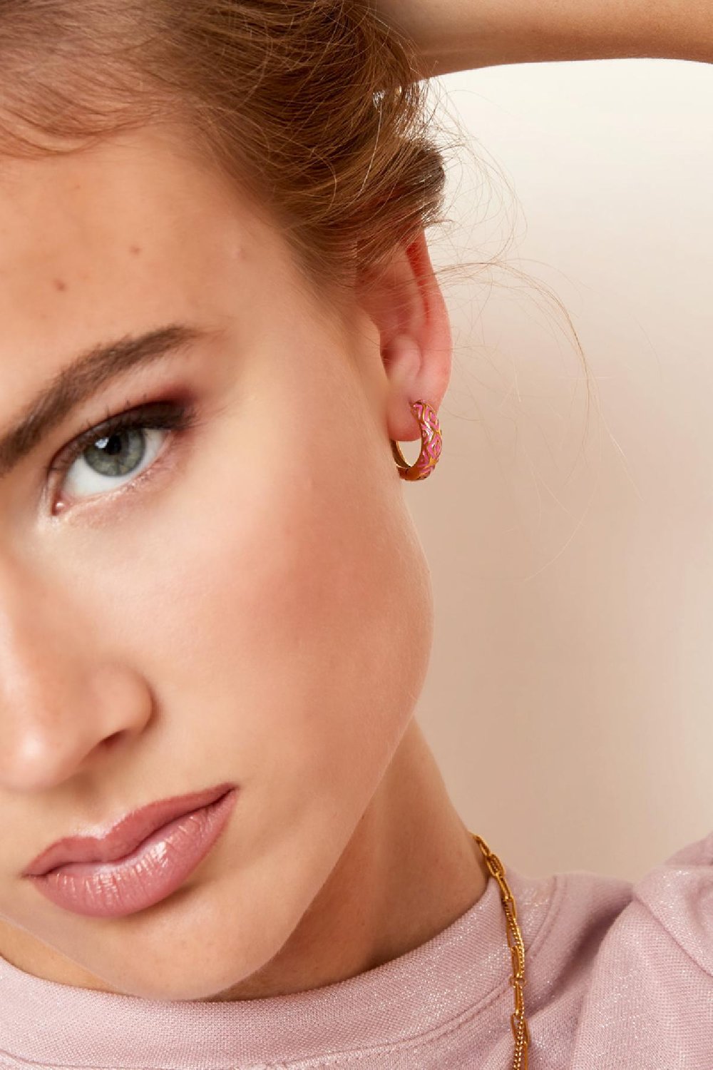 Ohrringe Aztekendruck Weiß Edelstahl Bild3