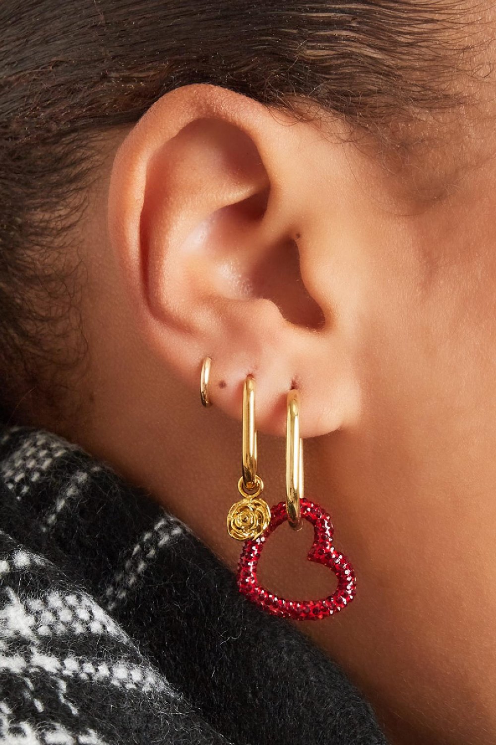 rose earrings Gold Color Stainless Steel Picture3