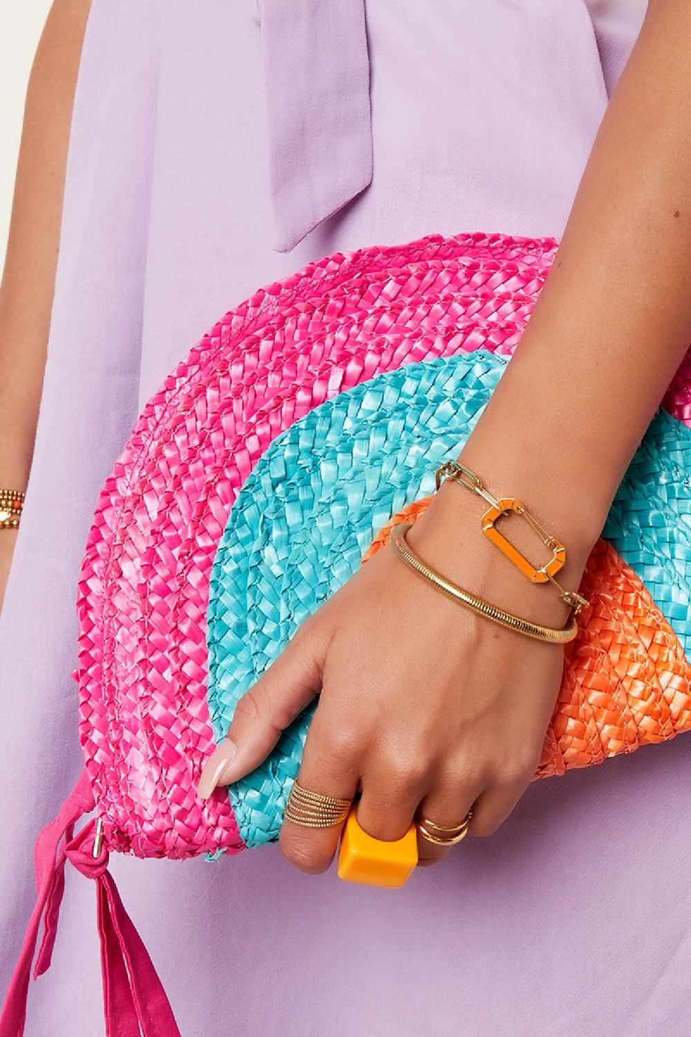 Edelstahlarmband mit Gliederanhänger Rosè & Bild3