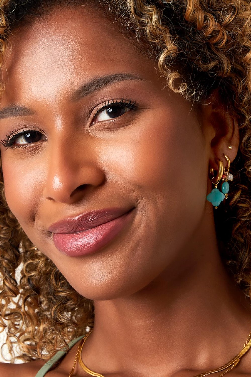 Dangling oval earrings Rose Stainless Steel Picture2