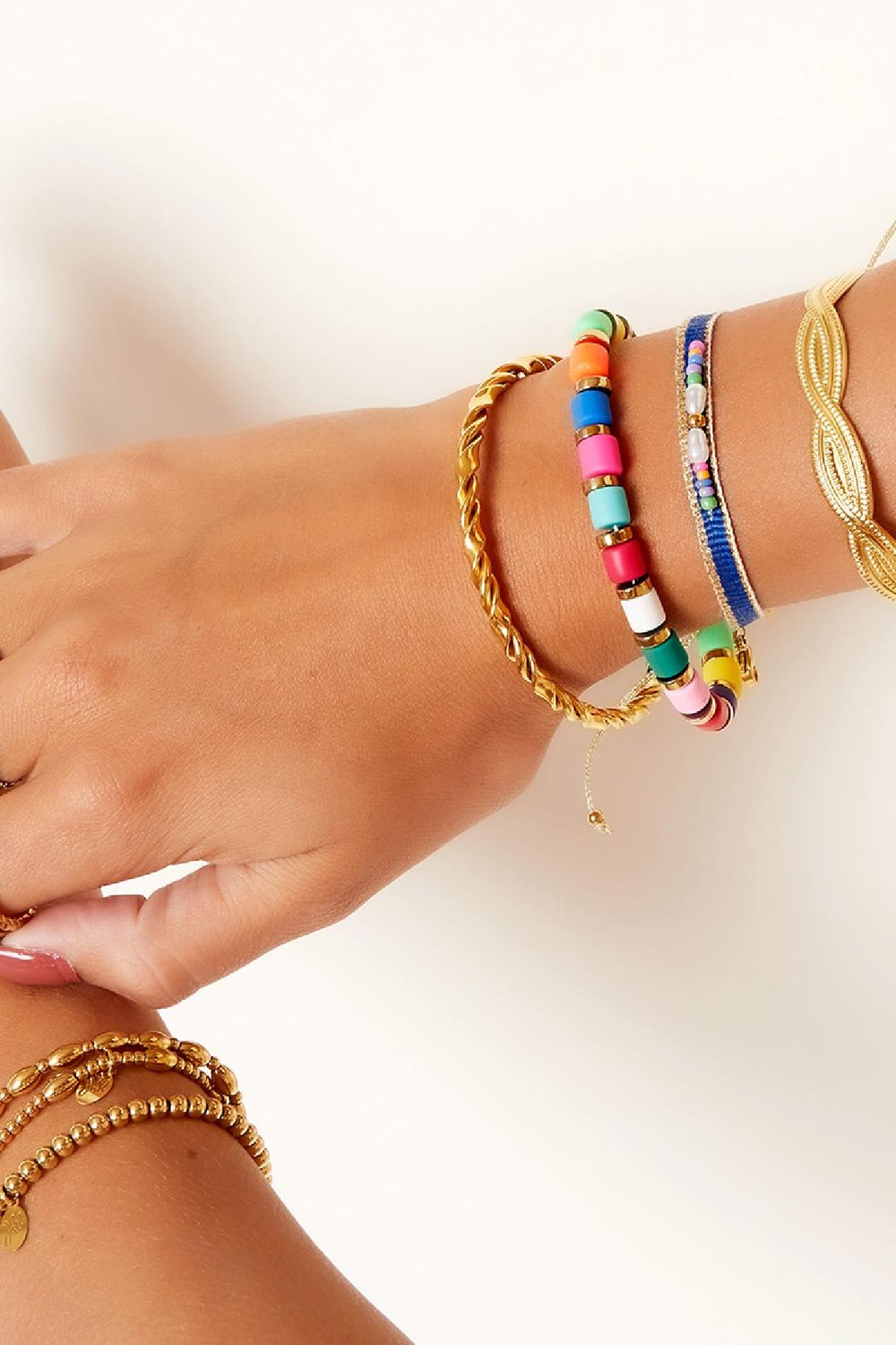 Perlenarmband Regenbogen Multi polymer clay Bild4