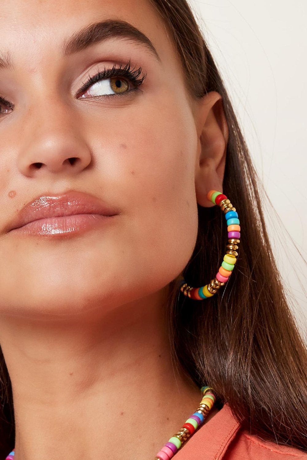 Colourful beads earrings Multi polymer clay Picture3