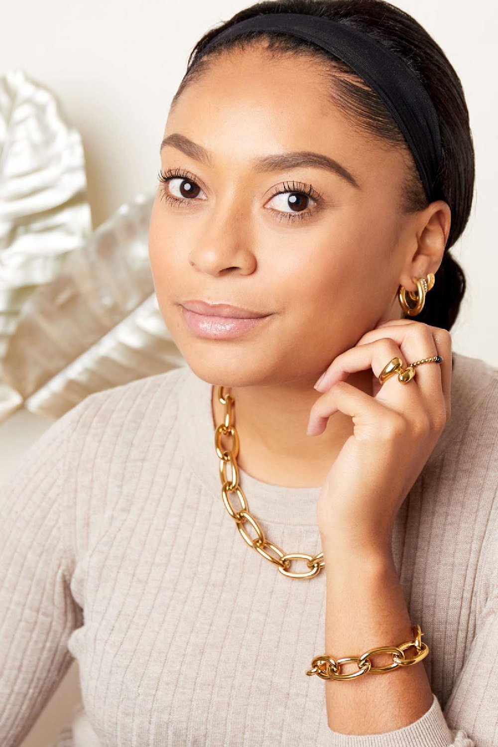 Chunky chain bracelet with large links Silver Color Stainless Steel Picture3