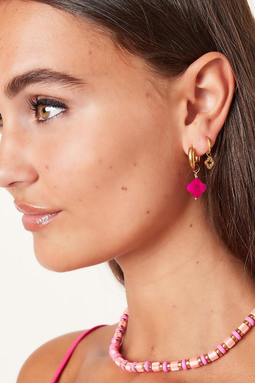 Kleeblatt-Ohrringe - #summergirls-Kollektion Rosa Edelstahl Bild3