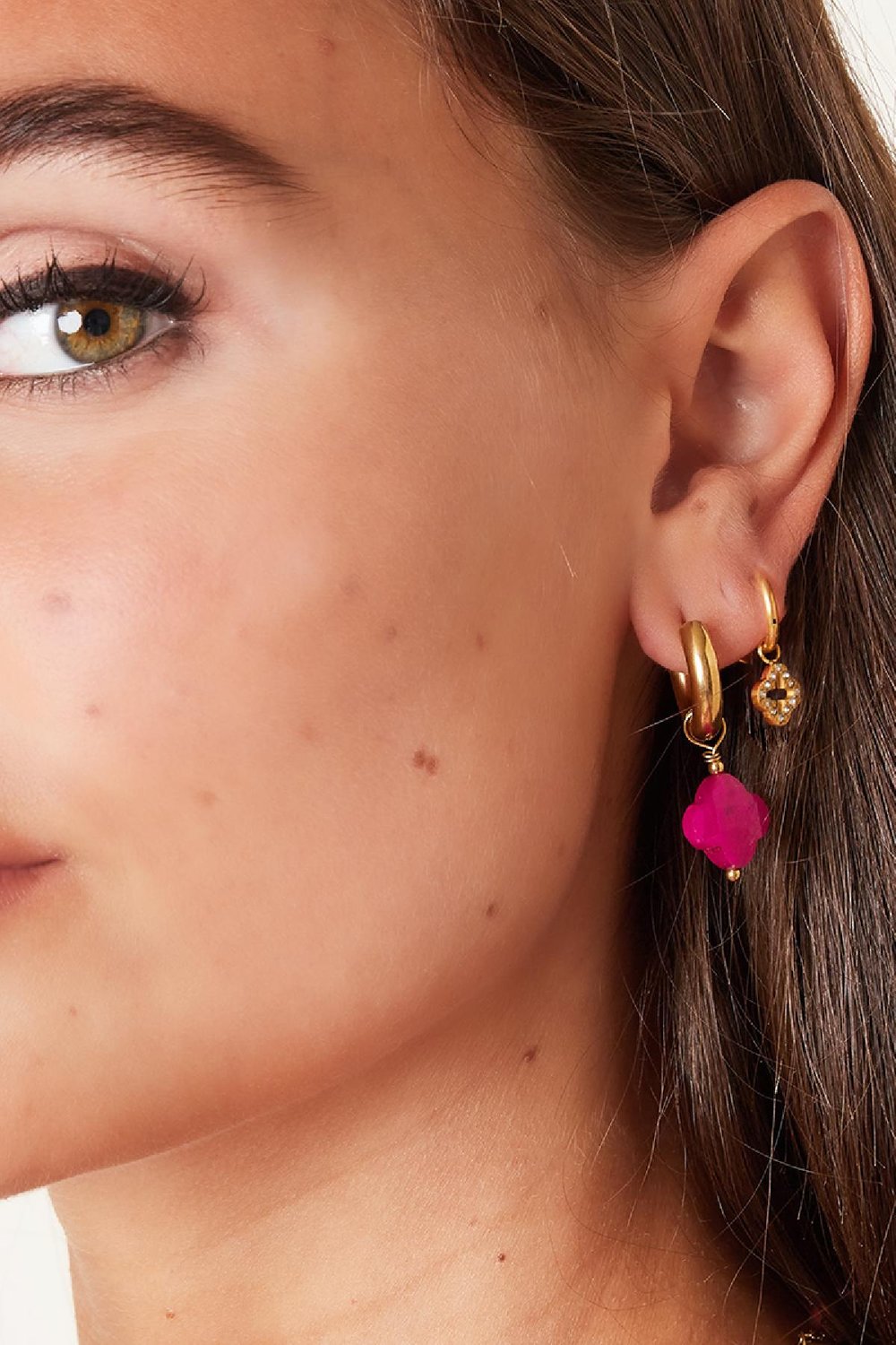 Kleeblatt-Ohrringe - #summergirls-Kollektion Rosa Edelstahl Bild2