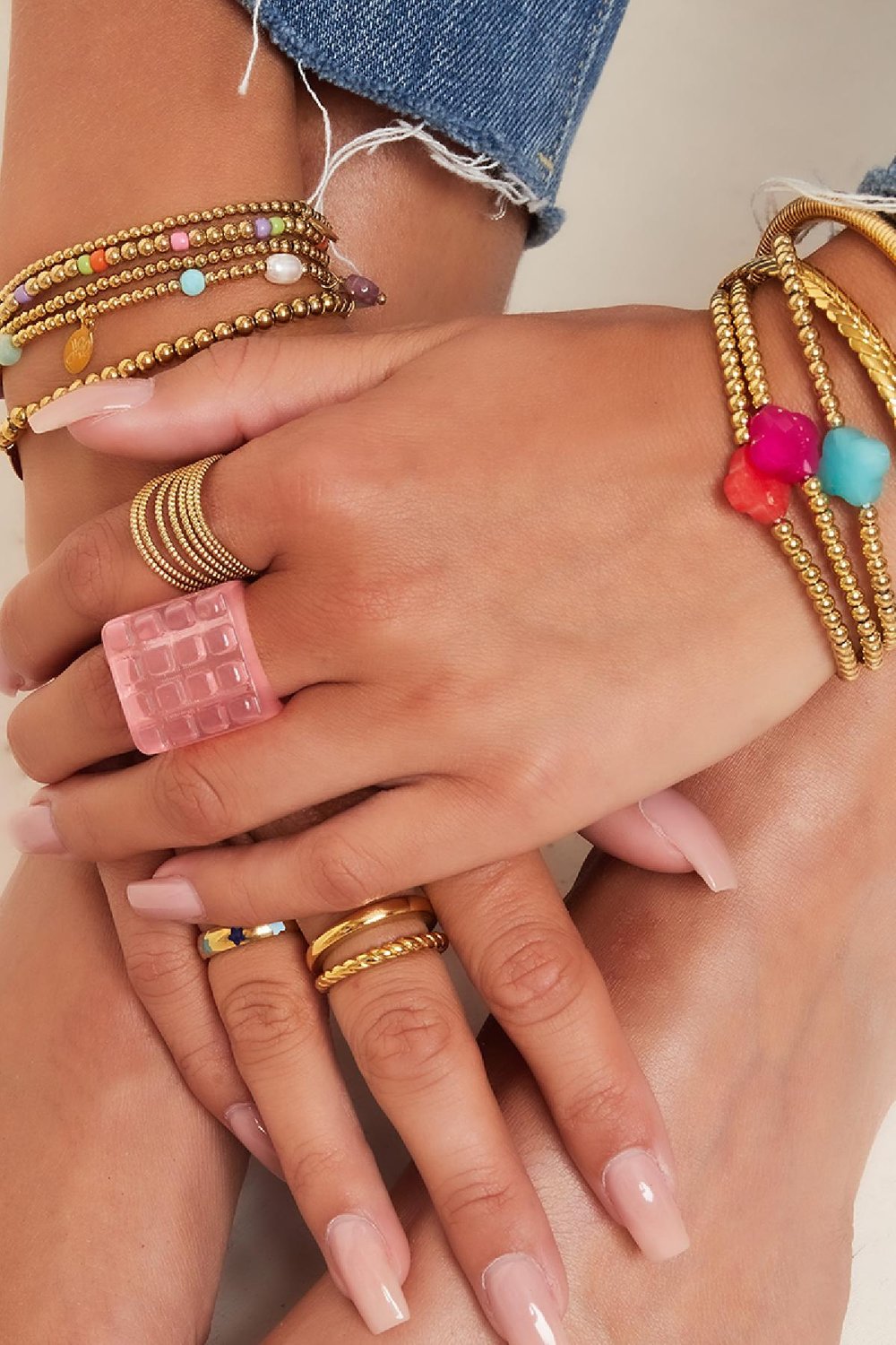 Klaver armband - #summergirls collection Fuchsia Hematiet Afbeelding3