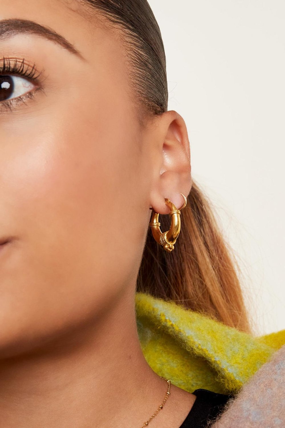 stainless steel earrings with rope detail - large  Picture3