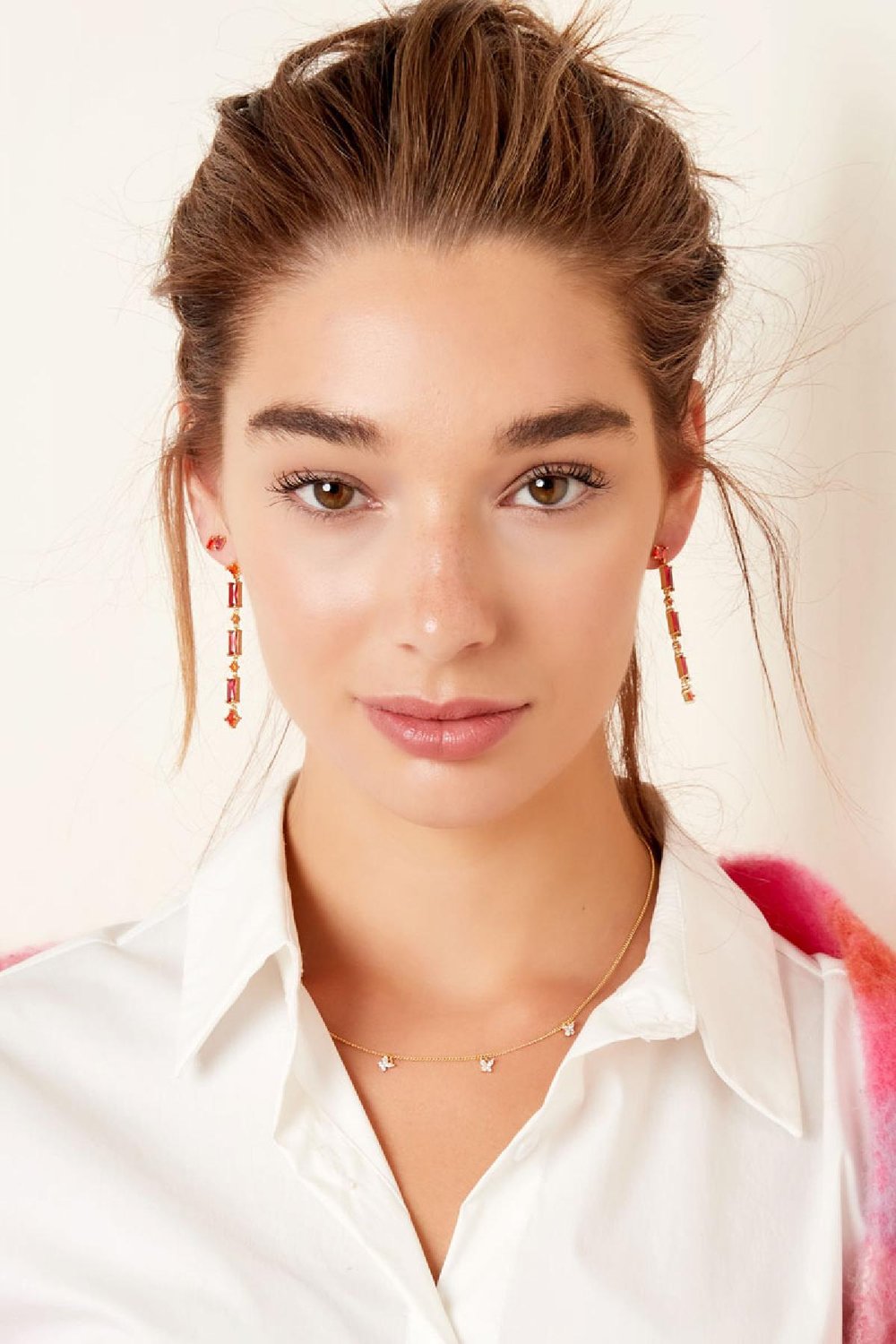 Earrings colored stones - Sparkle collection Gold color Copper Picture3