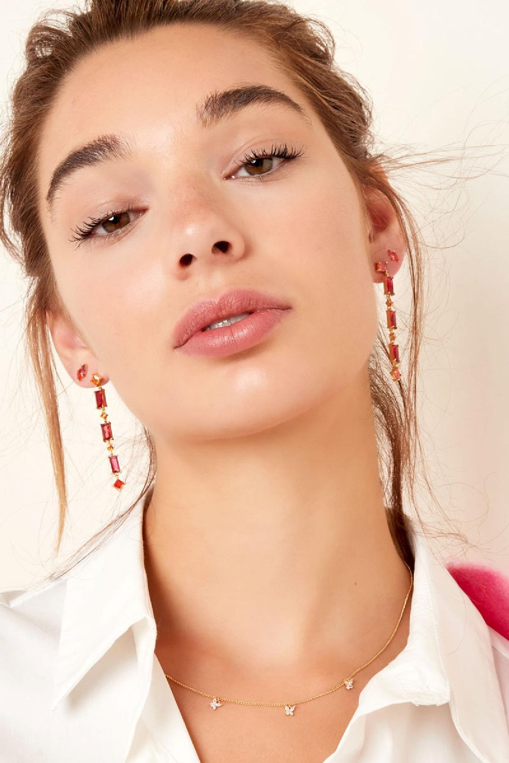 Earrings colored stones - Sparkle collection Gold color Copper Picture4