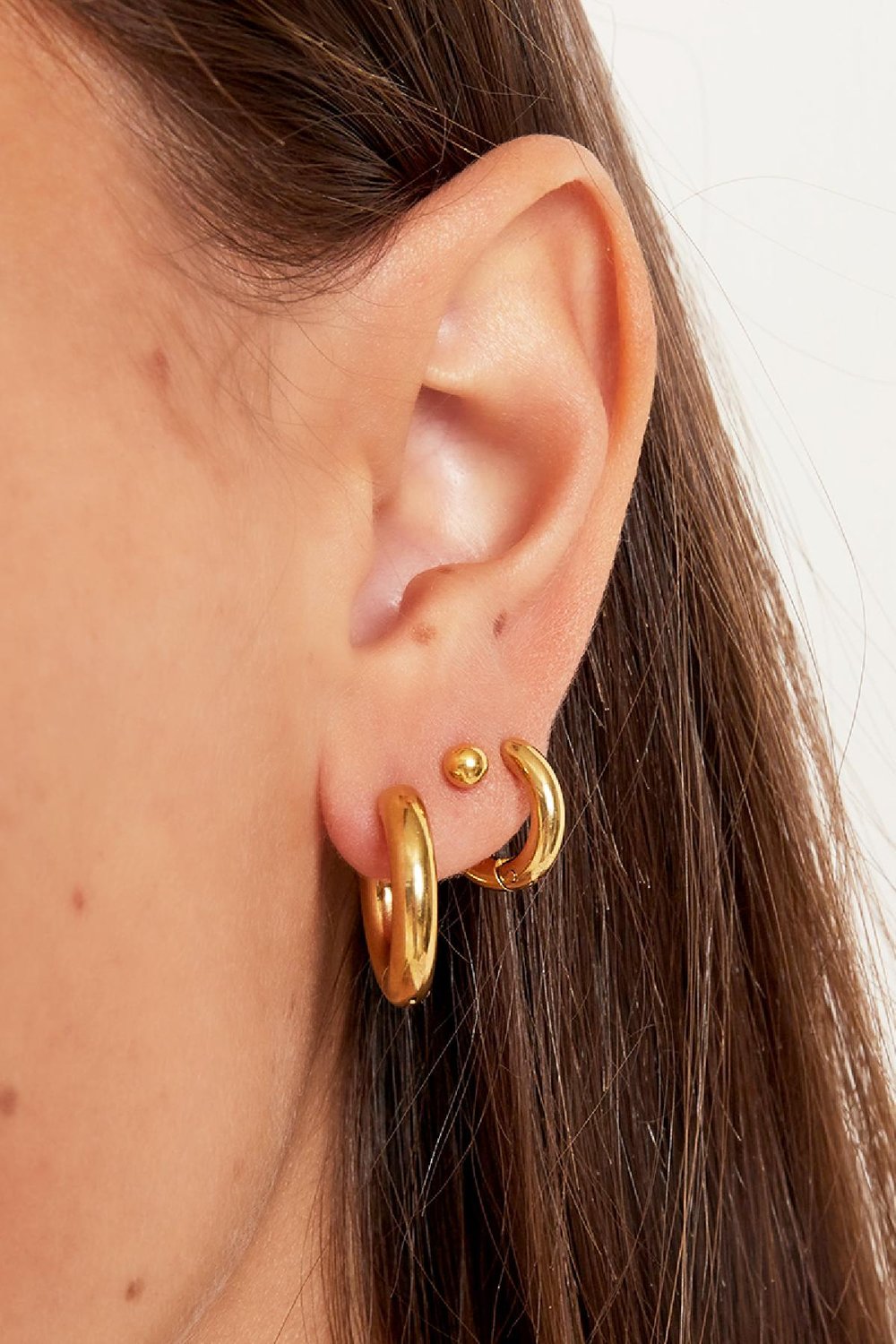 Basic creoles earrings - mini Gold Color Stainless Steel Picture3