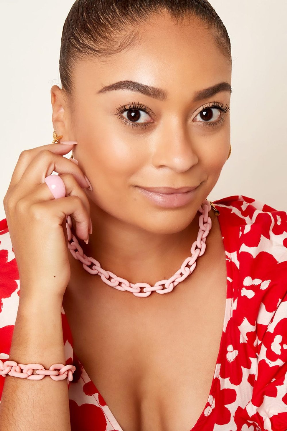 Acryl-Kettenarmband bunt Hellrosa Bild3