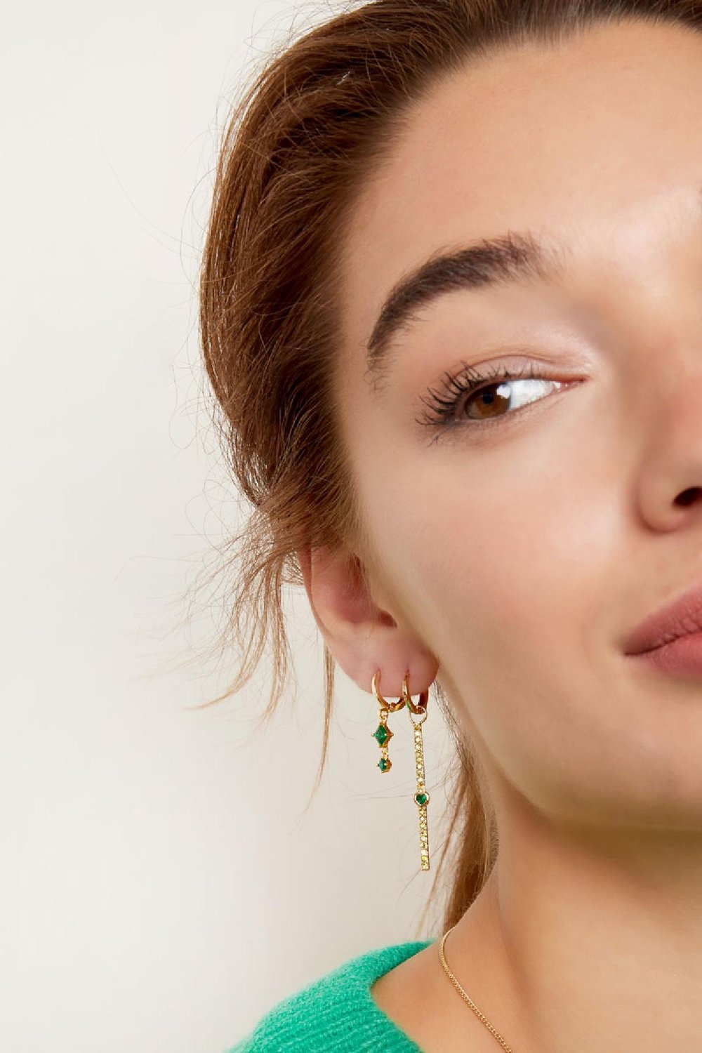 Earrings hanging heart - Sparkle collection Silver Color Copper Picture3