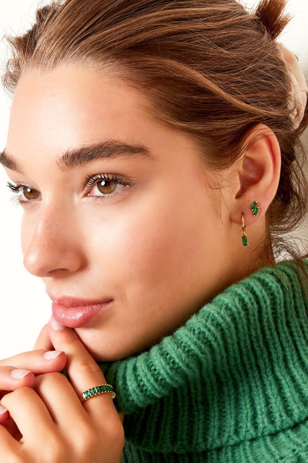 Earrings colored stone - Sparkle collection Fuchsia Copper Picture2