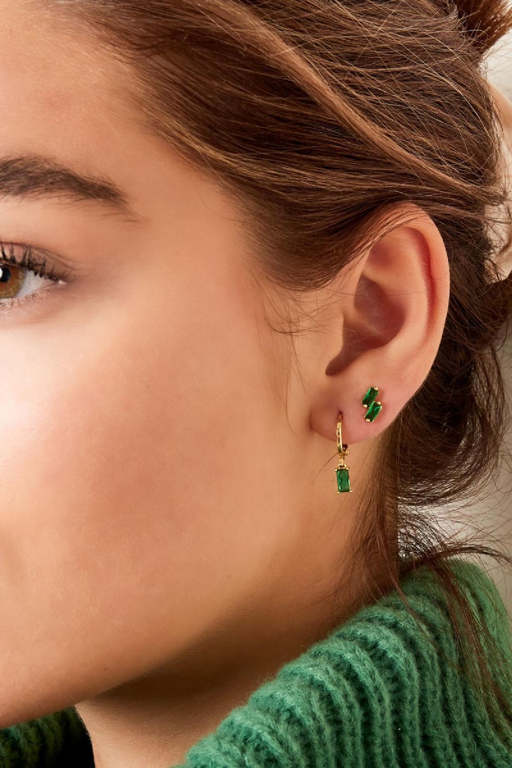 Earrings colored stone - Sparkle collection Fuchsia Copper Picture3