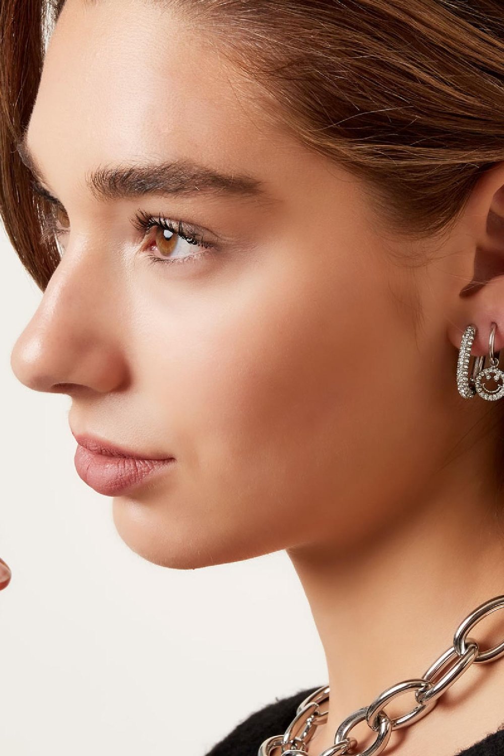 Earrings oval with zirconia Gold Color Stainless Steel Picture4