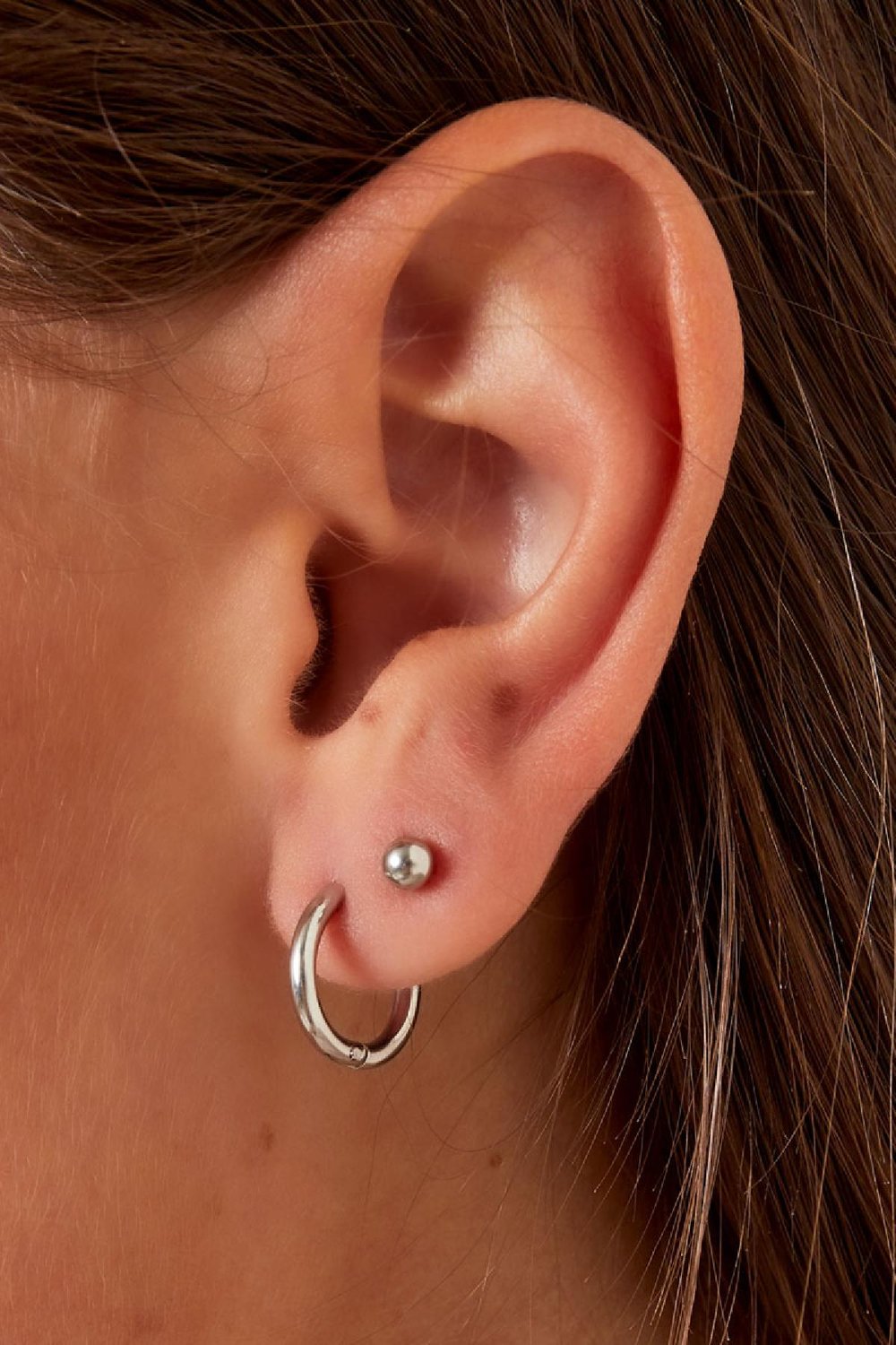Creoles simple XS Silver Color Stainless Steel Picture3