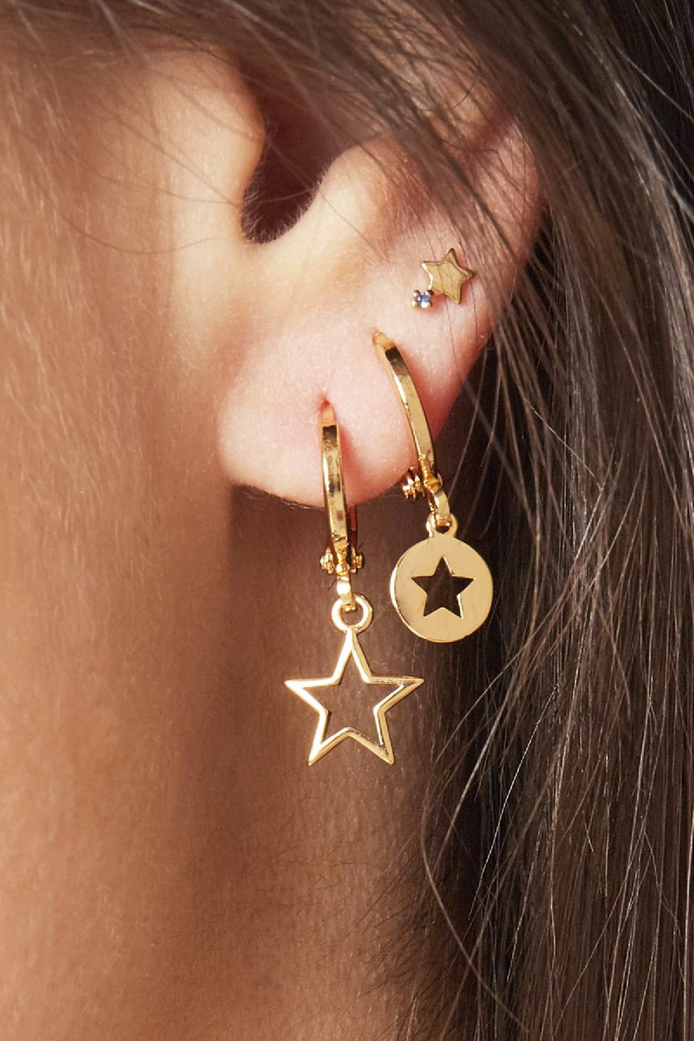 earrings catch a star plata chapado en  Imagen2