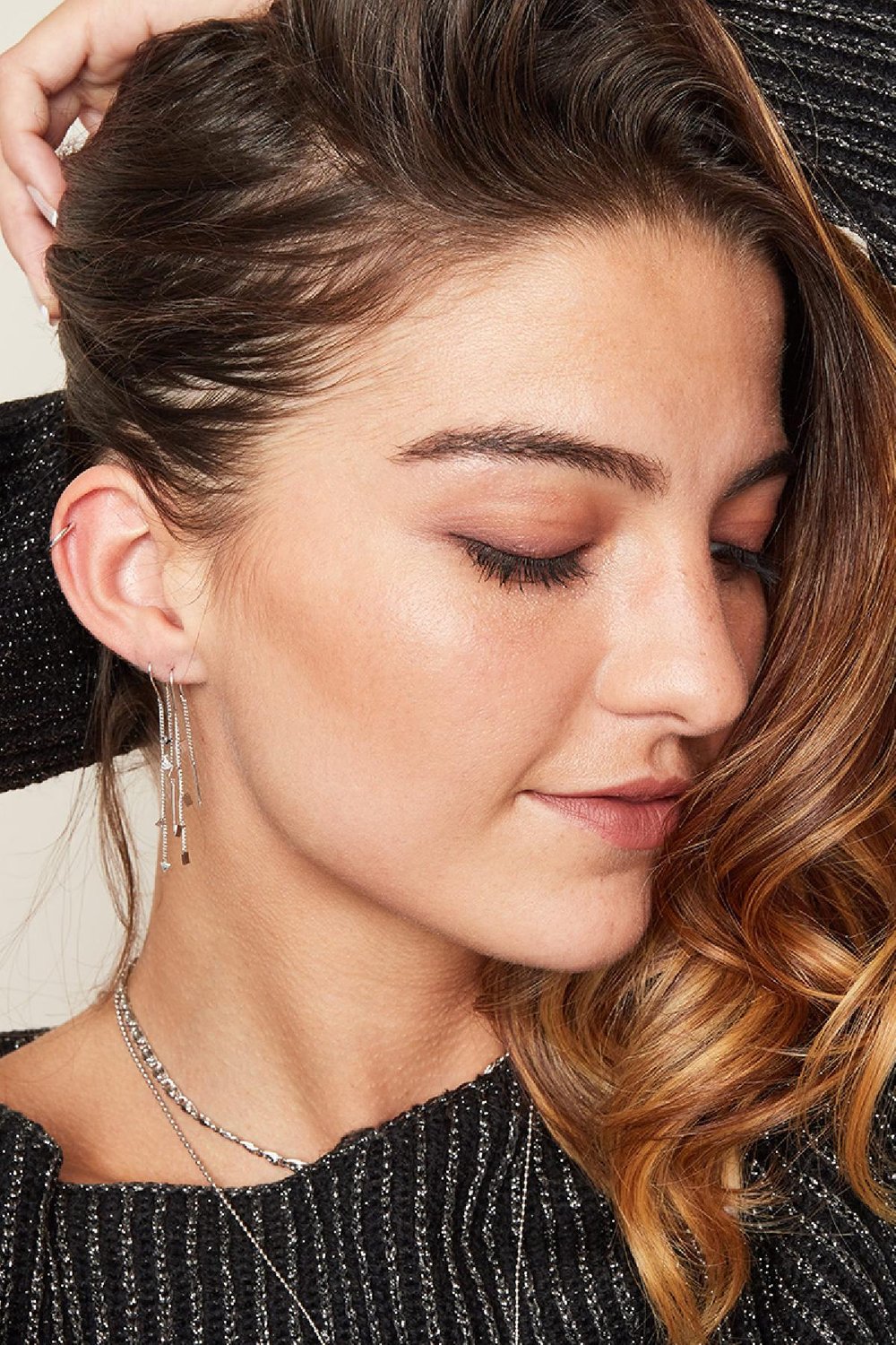 Boucles d'oreilles Dangle - Triangle Cuivré h5Image3