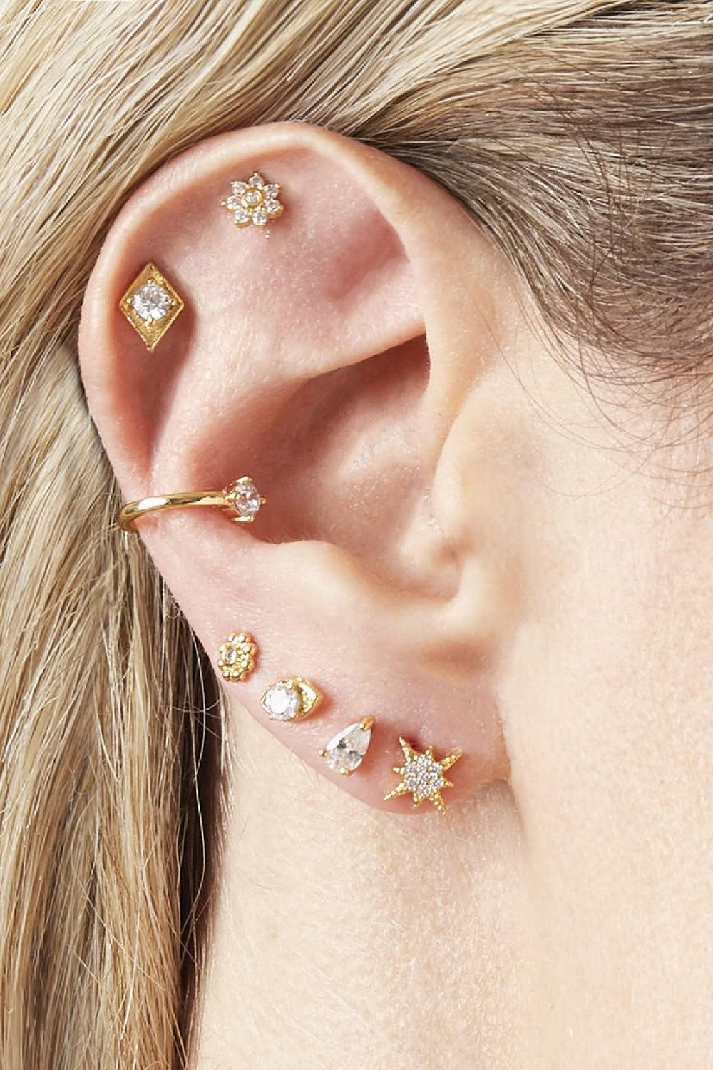 Pendientes Rhinestone Triangle Multicolor Cobre h5Imagen2