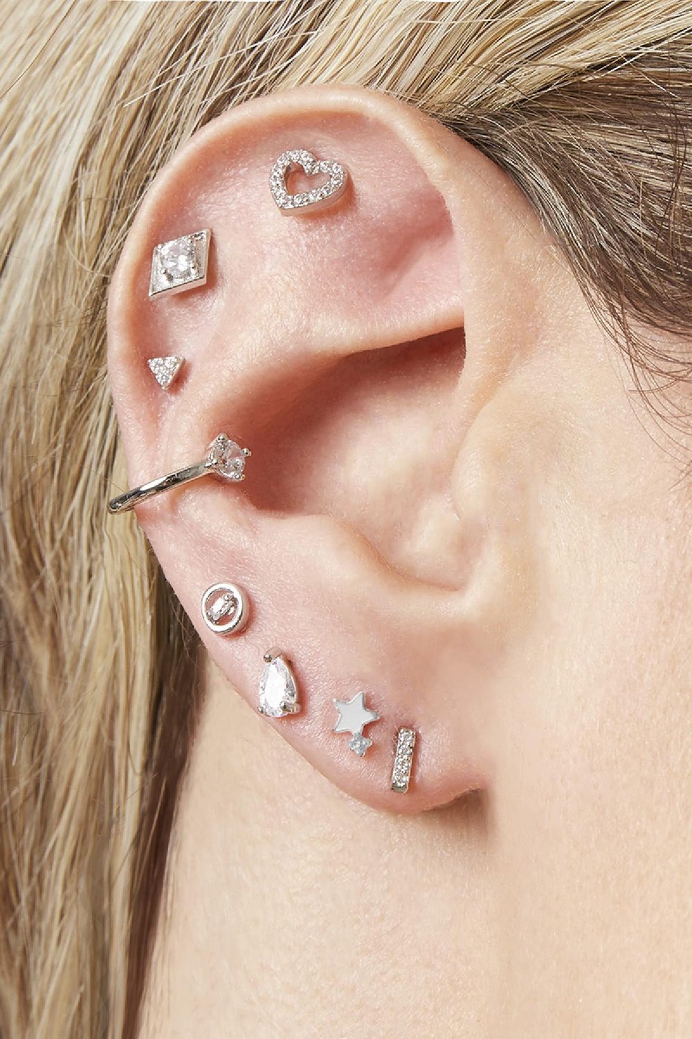 Earrings Little star Silver Color Copper Picture2