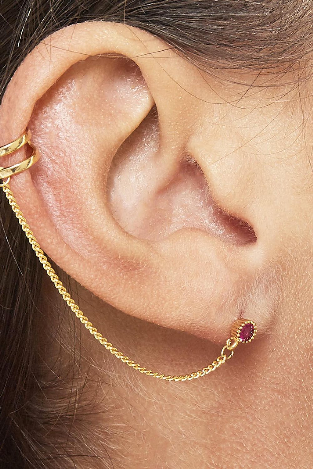 Earcuff Chain Rot Kupfer h5Bild2