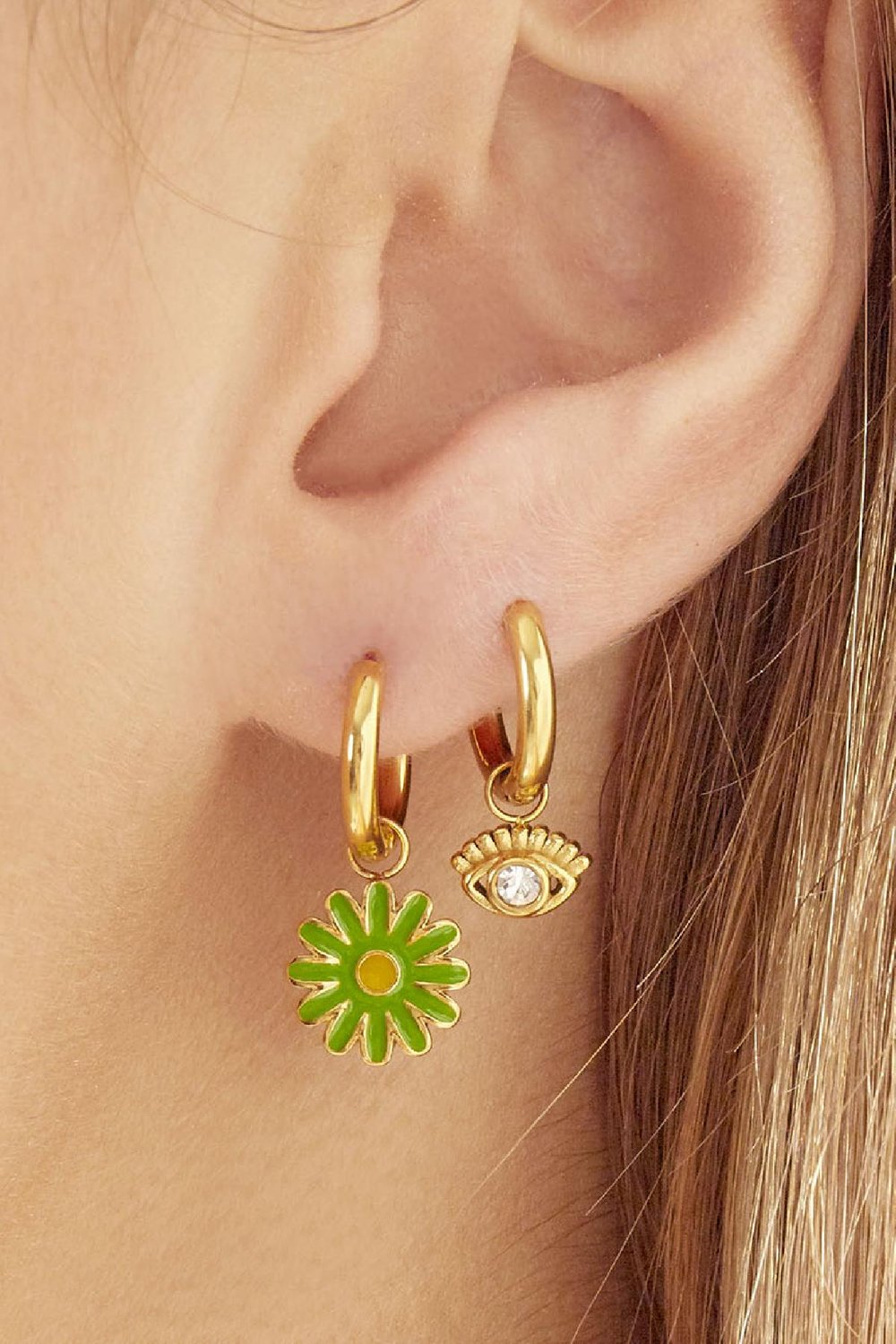 Boucles d'oreilles Sparkling Eye Argenté Acier inoxydable h5Image2