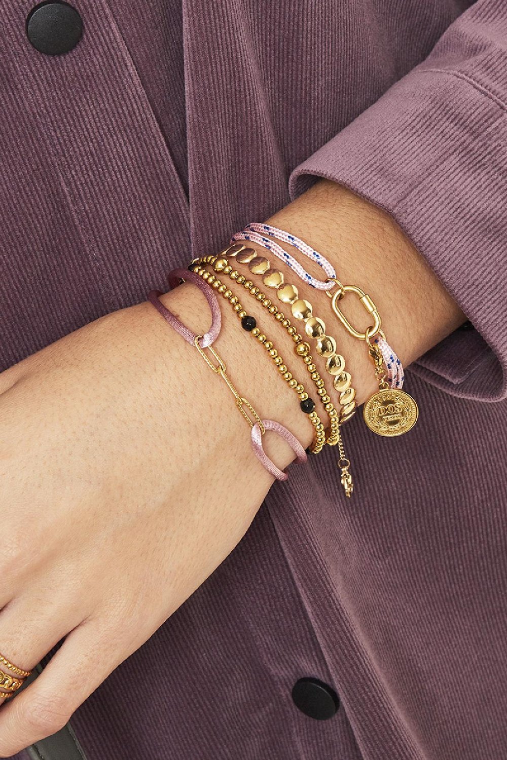 Armband Satin Chains Zwart & Zilver Stainless Steel h5Afbeelding3