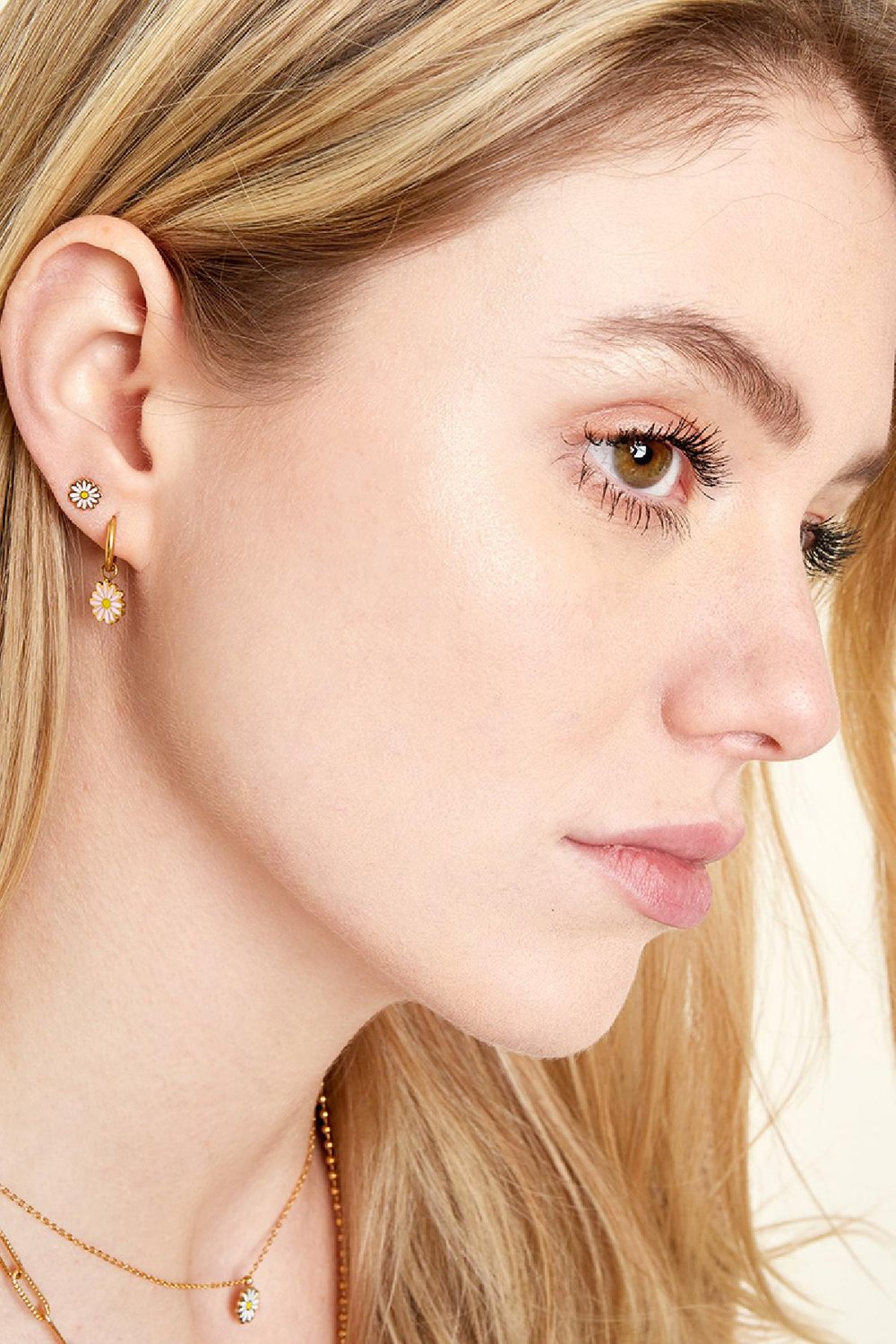 Boucles d'oreilles Petals Blanc Acier inoxydable h5Image3