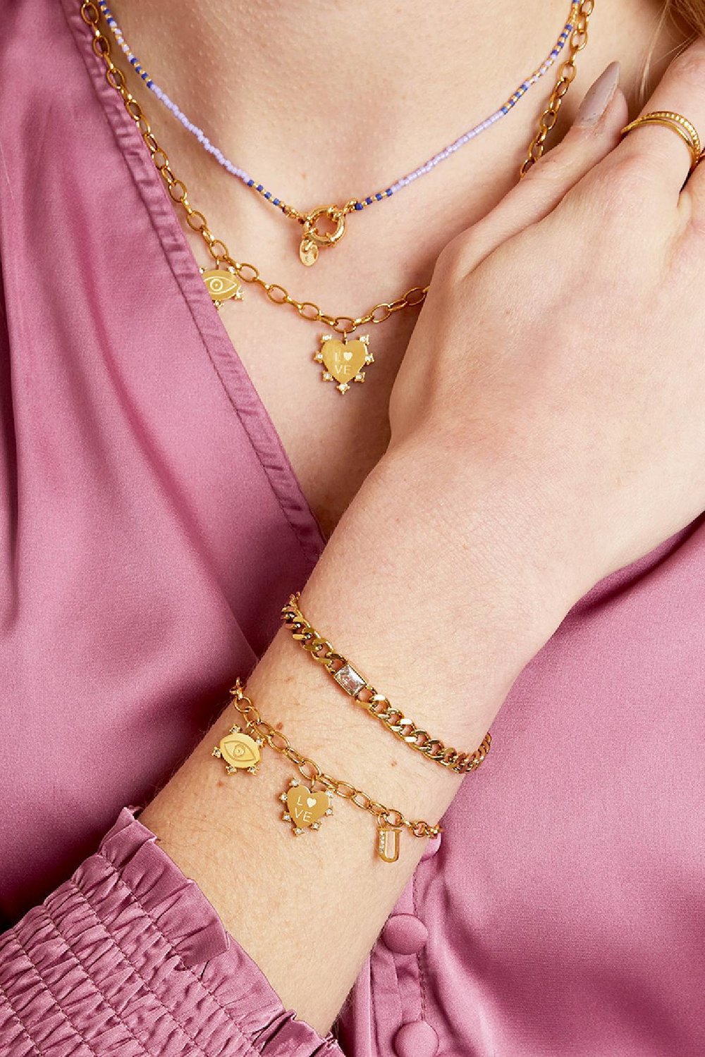 Armband Eye-Love-You Chunky Silber Edelstahl Bild2