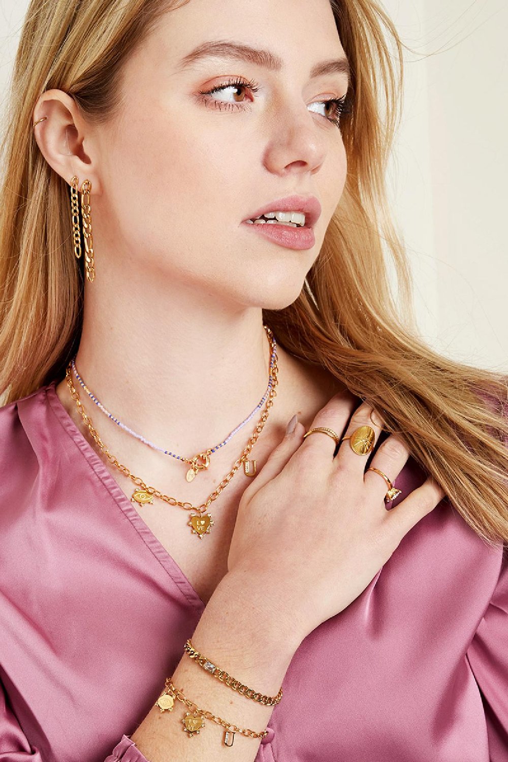 Armband Eye-Love-You Chunky Silber Edelstahl Bild3