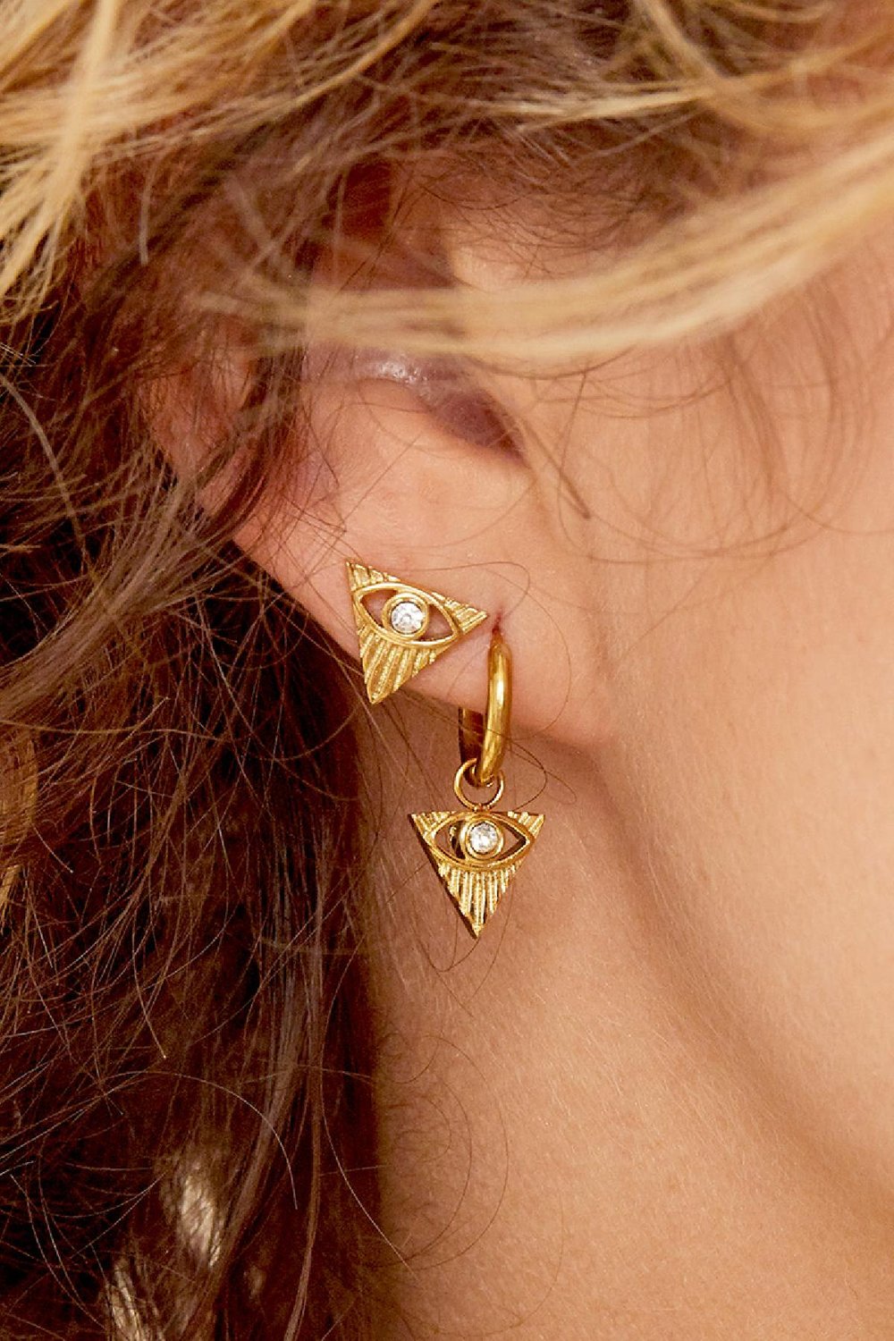 Ohrringe Cleopatra Goldfarbe Edelstahl h5Bild2