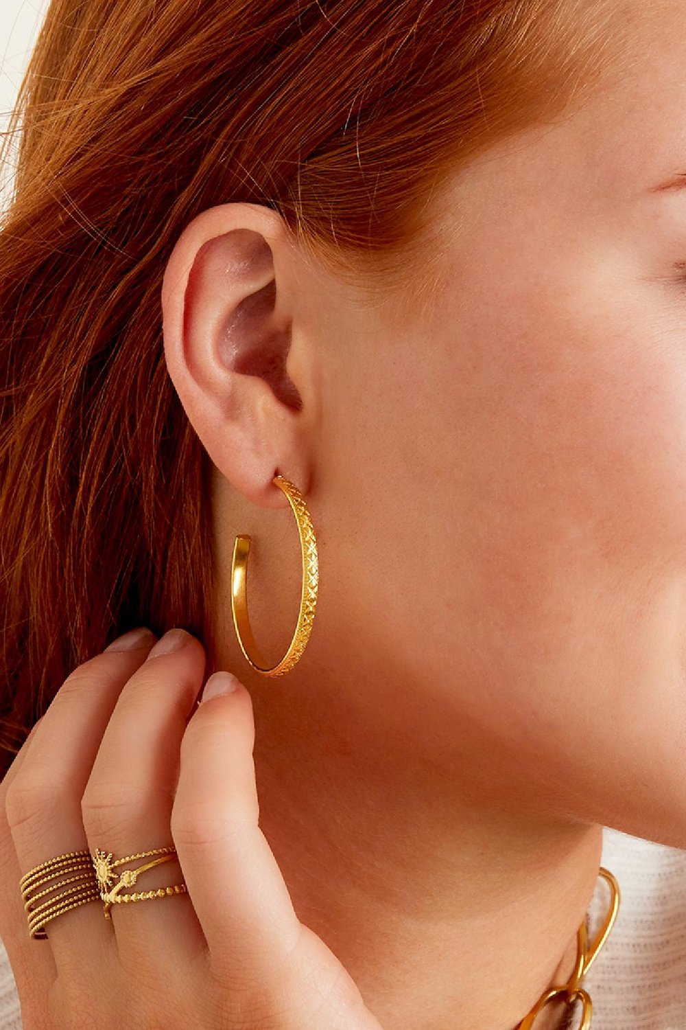 Boucles d'oreilles créoles en acier inoxydable Argenté h5Image2