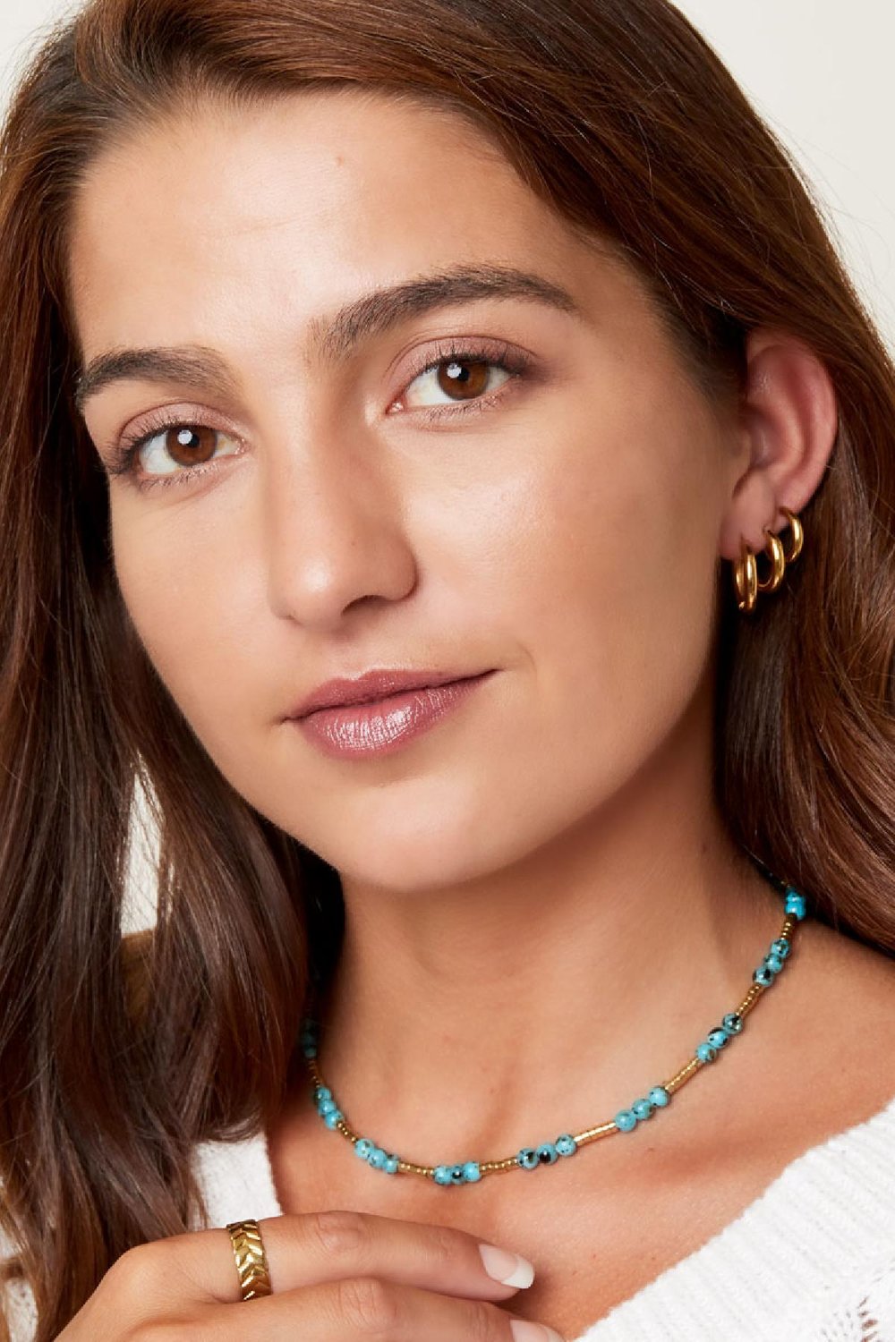 Creolen Set 3 Creolen Goldfarbe Edelstahl h5Bild3