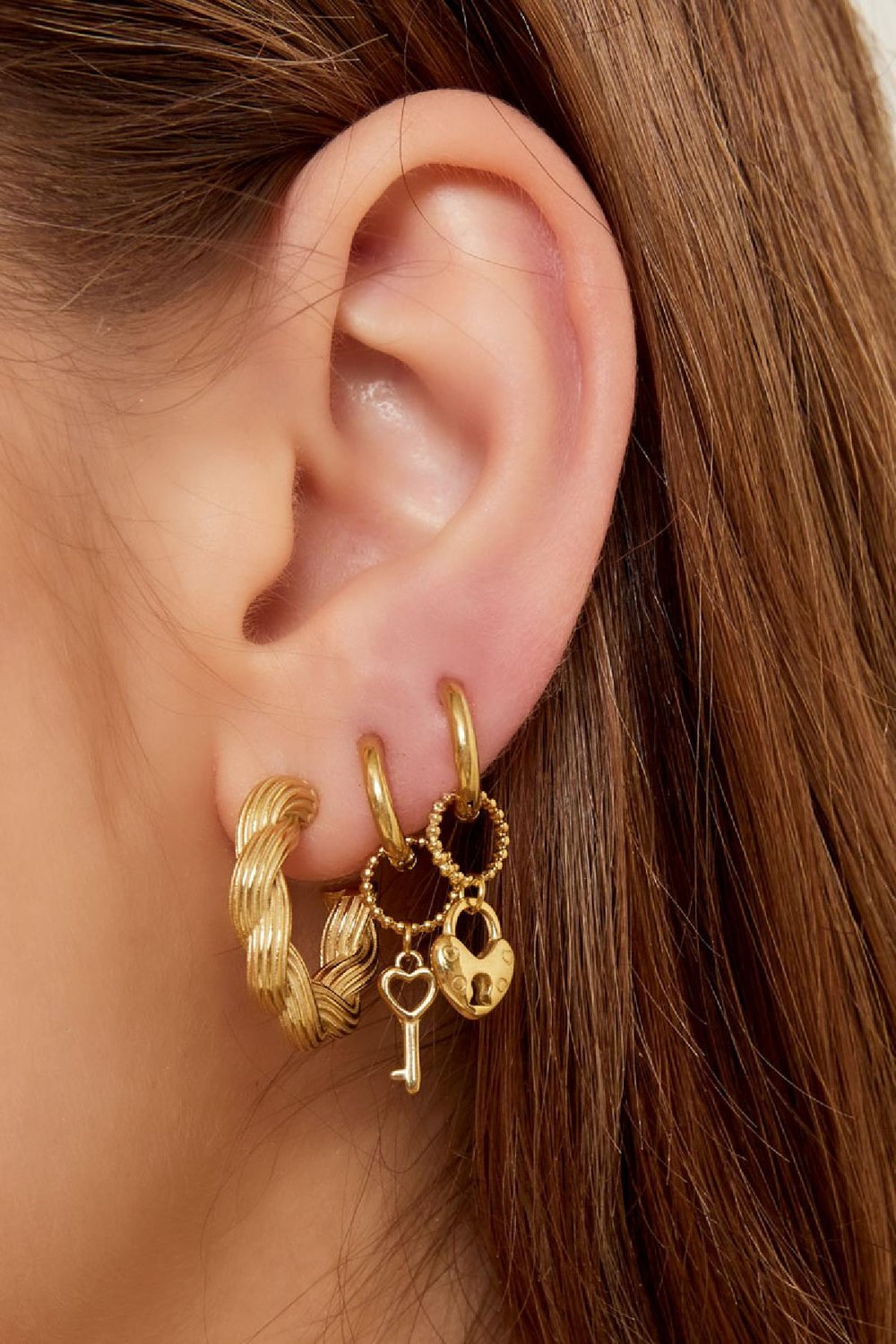 Pendientes torcidos Plata Acero inoxidable h5Imagen3