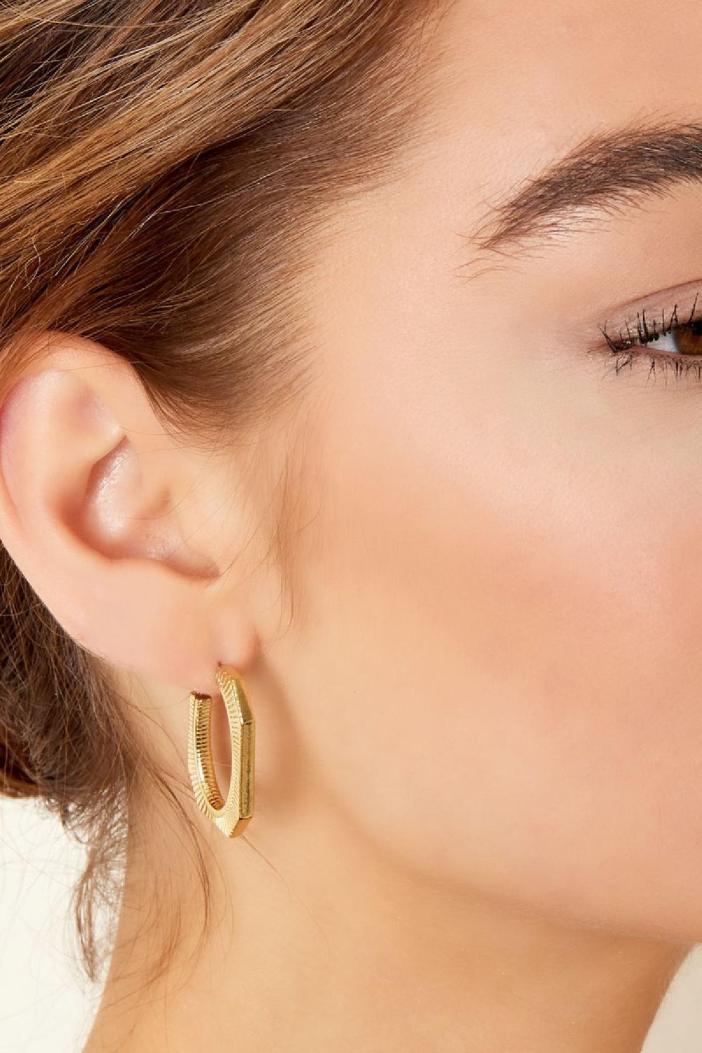 Earrings striped design Silver Color Stainless Steel h5Picture3