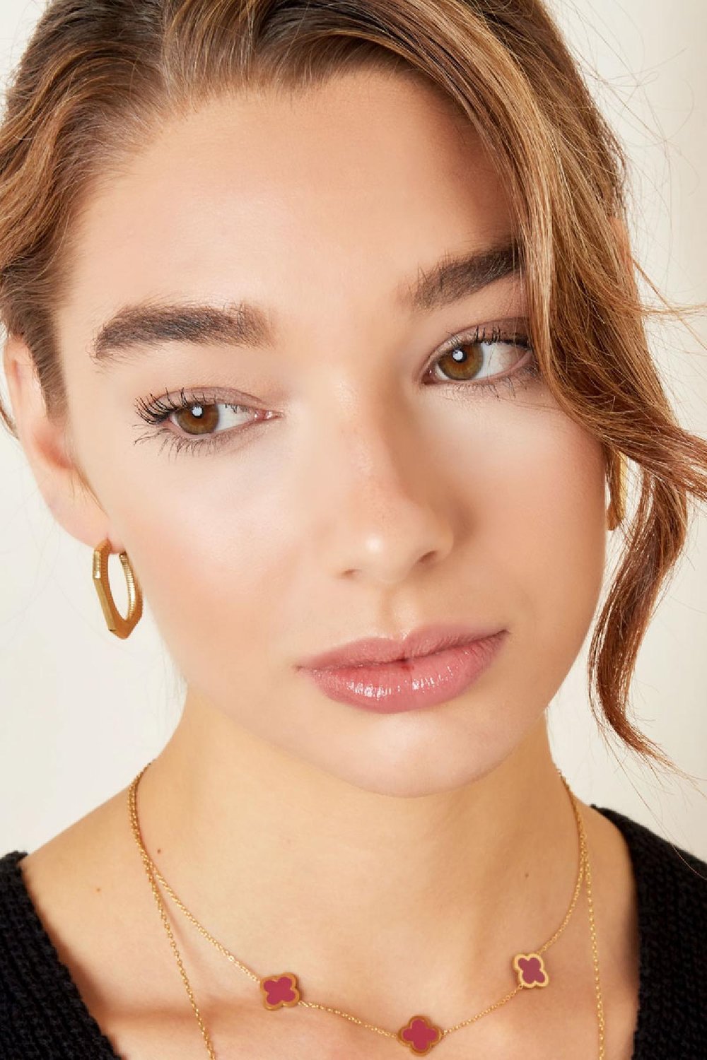 Earrings striped design Silver Color Stainless Steel h5Picture4