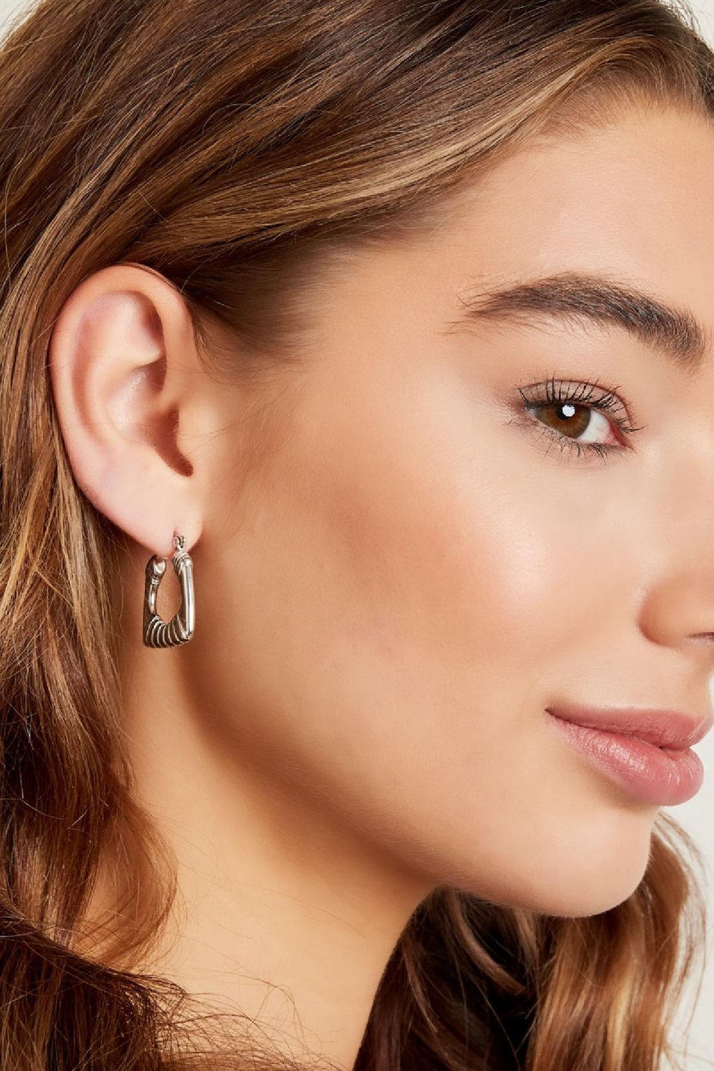 Patterned earrings Silver Color Stainless Steel h5Picture3