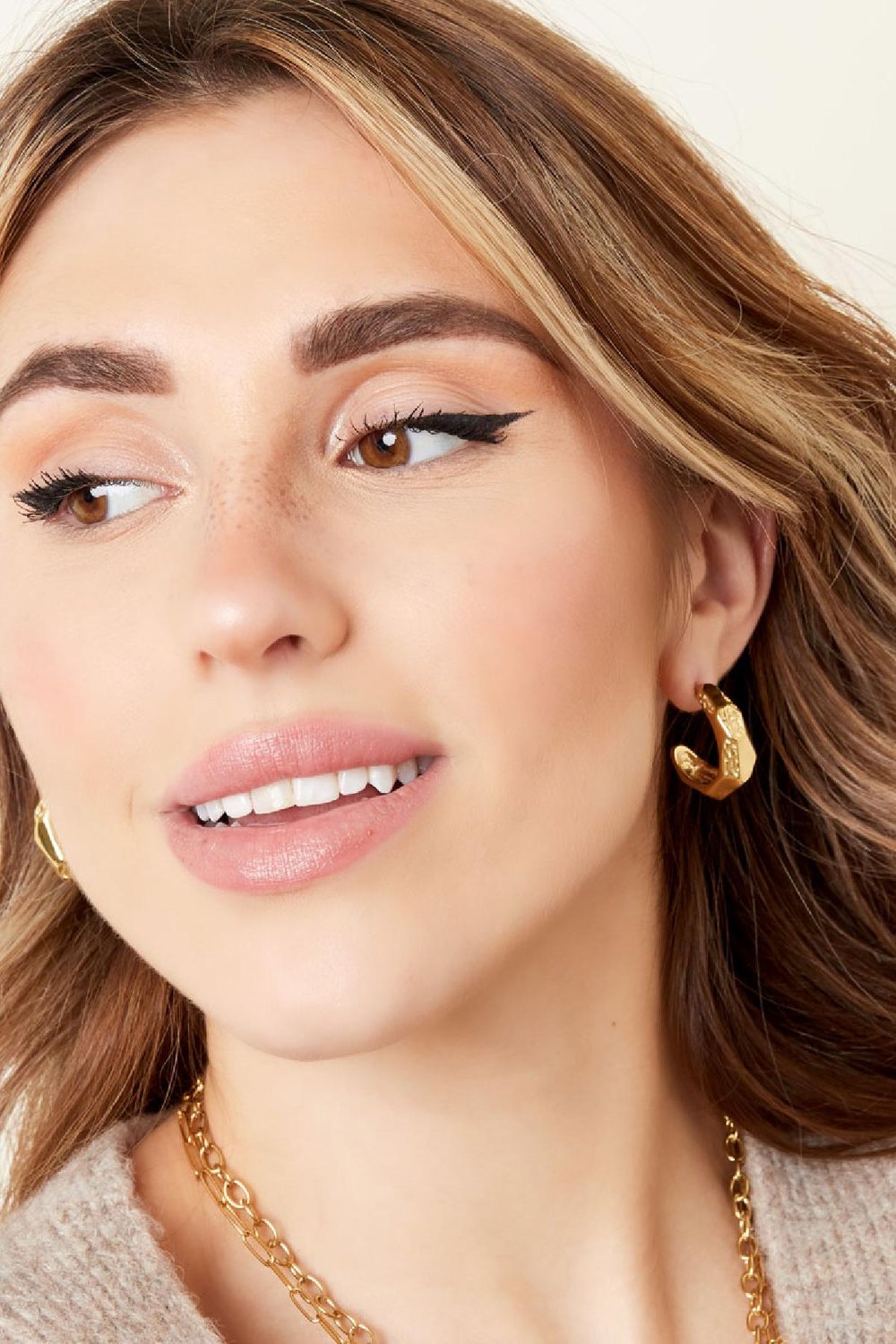 Earrings abstract Silver Color Stainless Steel h5Picture4