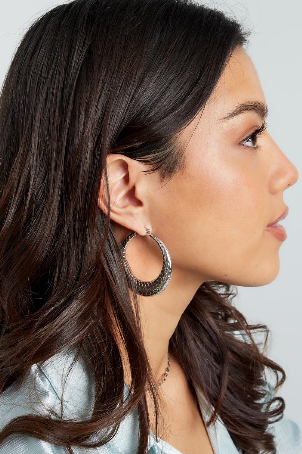 Earrings bubble print large Gold Color Stainless Steel Picture3