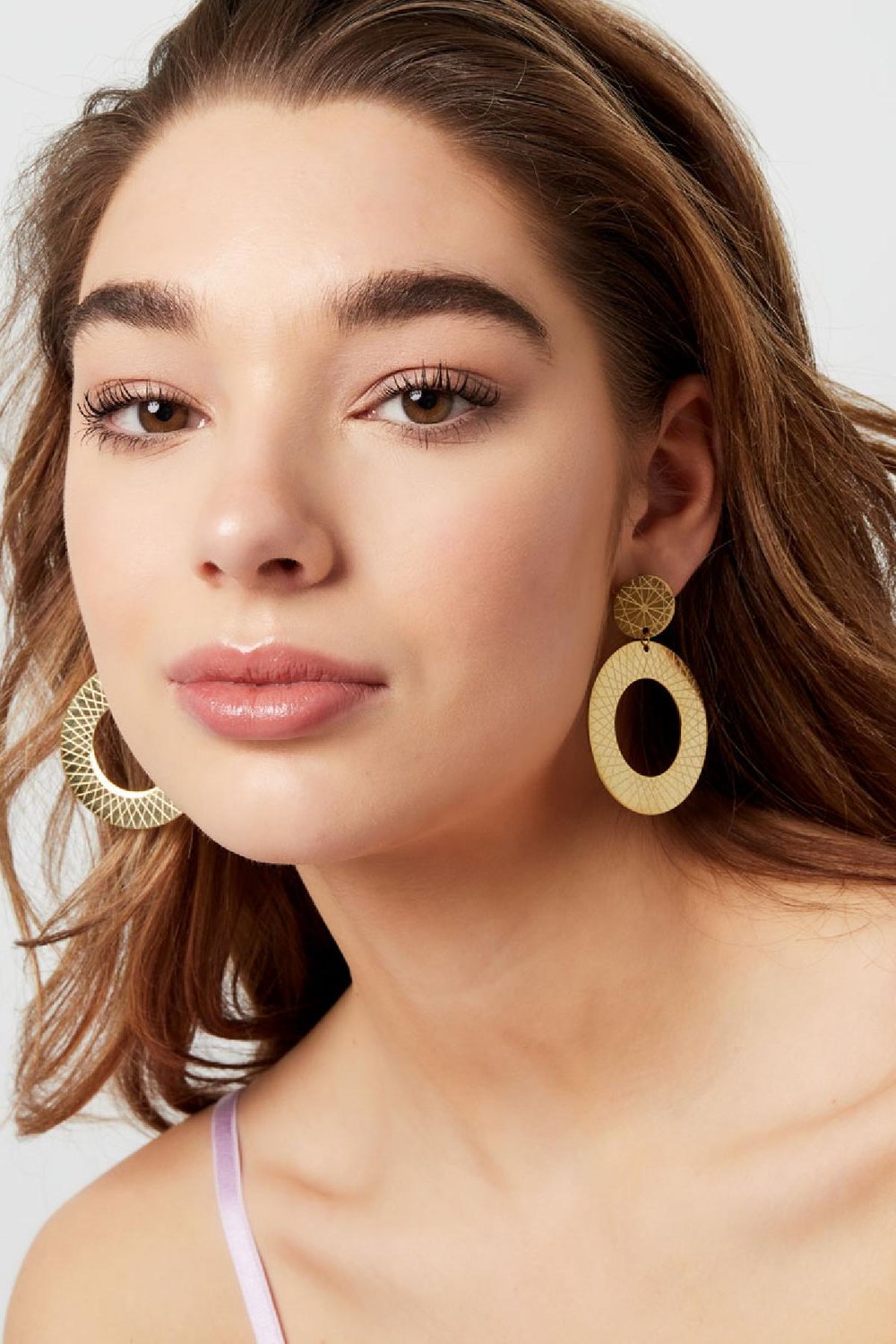 Embossed earrings Silver Color Stainless Steel h5Picture4