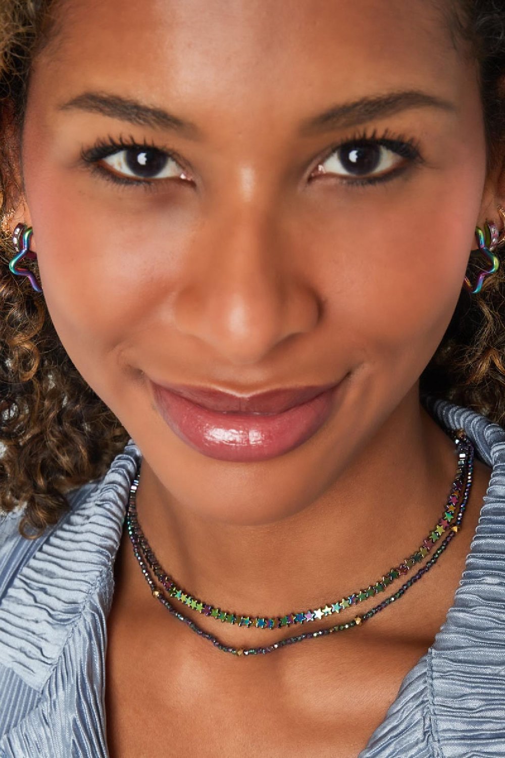 Ohrringe Sterne holographisch Multi Edelstahl h5Bild4