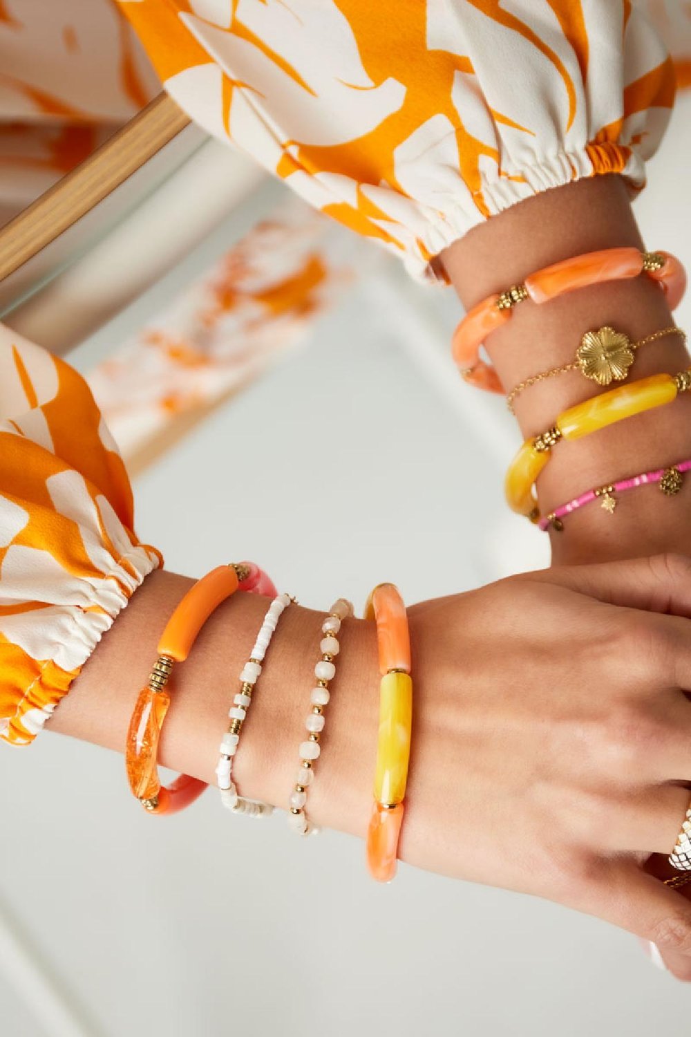 Bracelet narrow beads Pale Pink Hematite h5Picture2