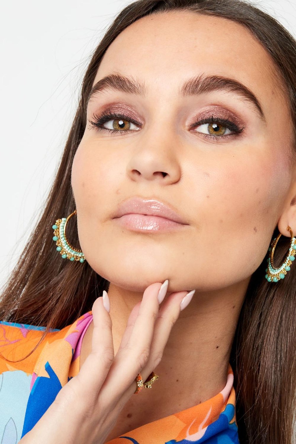 Party-Ohrringe Fuchsia Glas h5Bild2