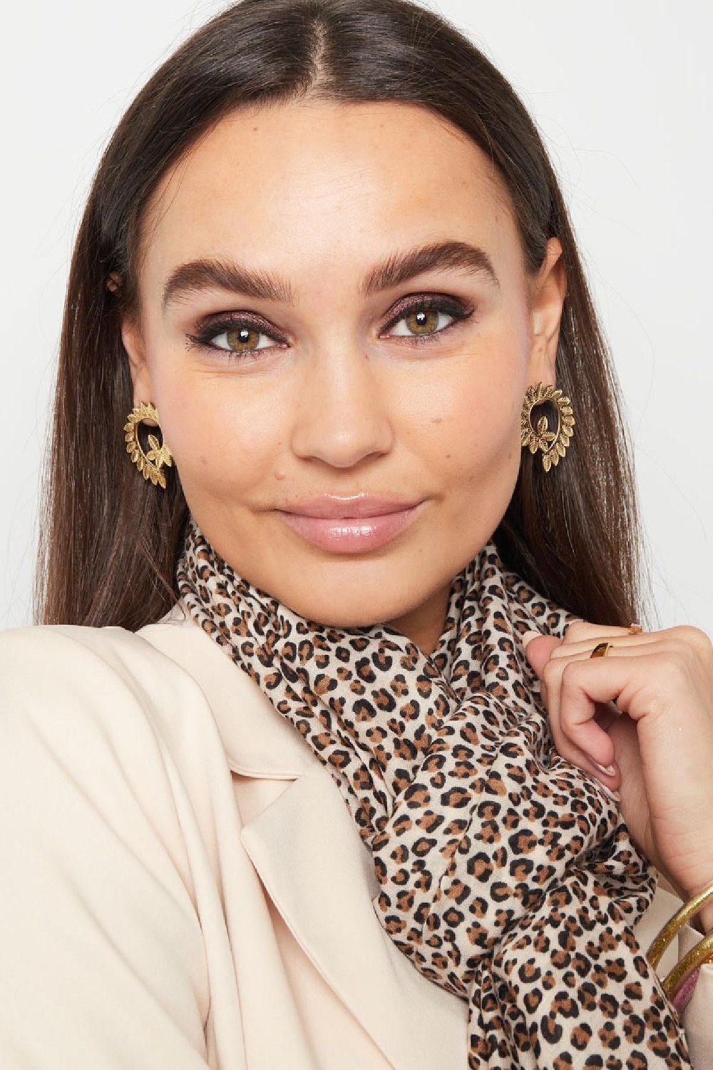 Oorbellen twisted blaadjes Zilver Stainless Steel Afbeelding3