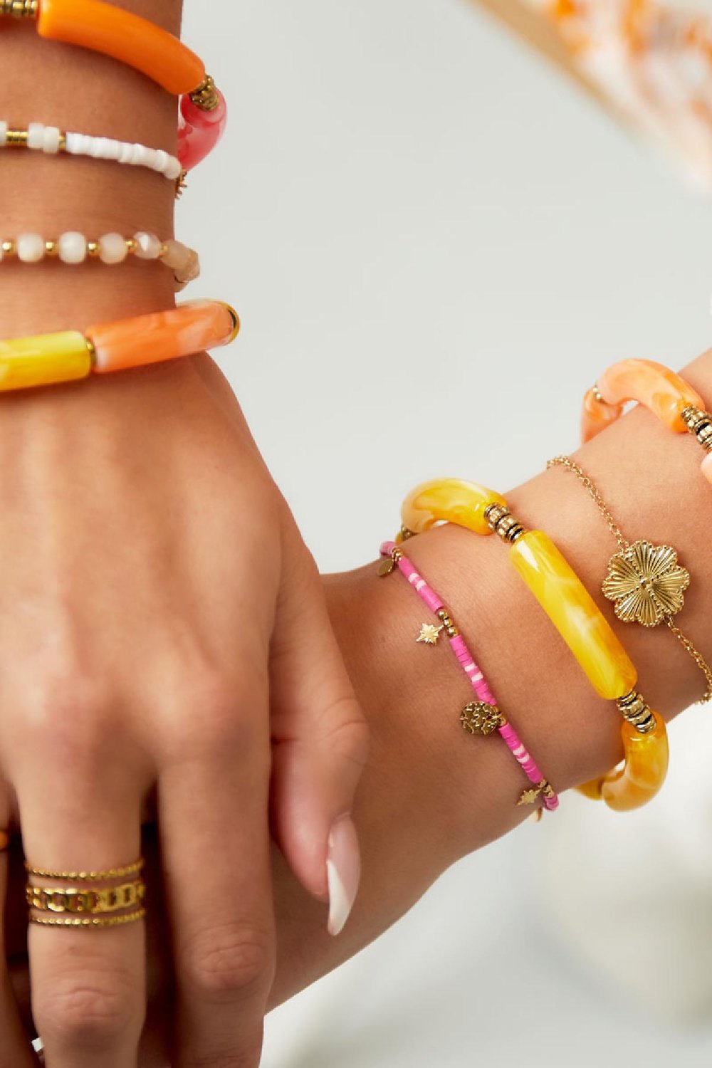 Pulsera flor Plata Acero inoxidable h5Imagen2